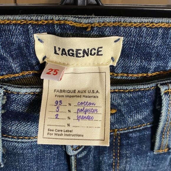 L'agence Womens Stretch Mid Rise Skinny 5-Pockets Denim Jeans Blue Size 25 NWOT - Picture 3 of 5